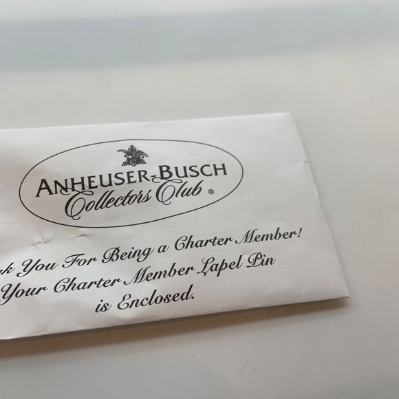 Vintage Anheuser Busch Collectors Club Charter Member Stein Lapel Pin & Envelope - Picture 10 of 14